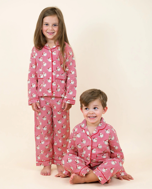 presale GLP1937 Santa Claus Red Striped Long Sleeve Long Pants Pajama Set 2024 9.4