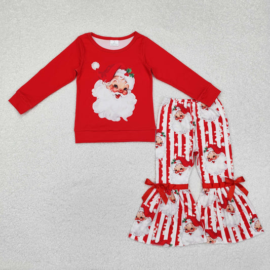 GLP1946 Santa Claus Striped Red Long Sleeve Pants Suit