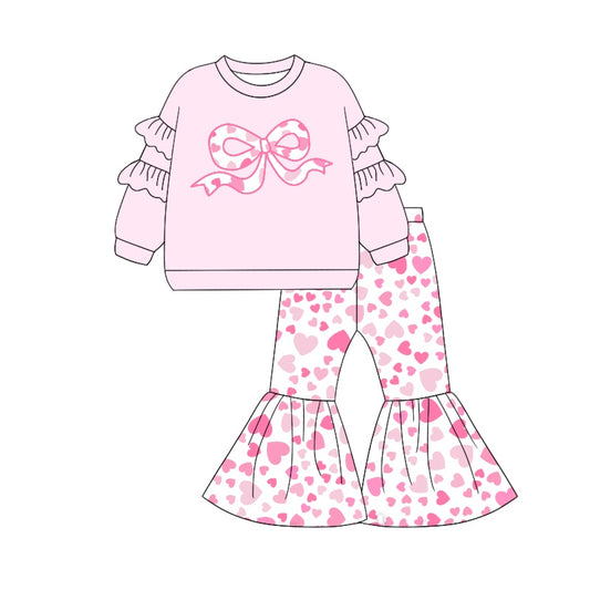 presale GLP1951  Pink lace long-sleeved trousers set with bow pattern  2024 9.7