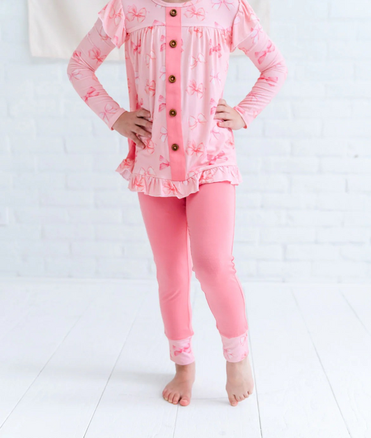 presale GLP1958 Pink long-sleeved trouser suit with bow pattern  2024 9.7