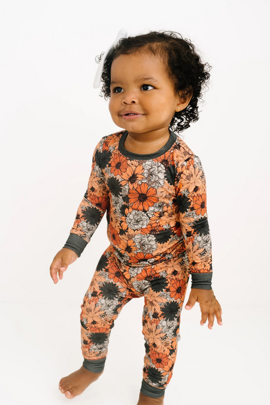 presale GLP2001 Orange Flower Long Sleeve Long Pants Pajama Set 2024 9.13