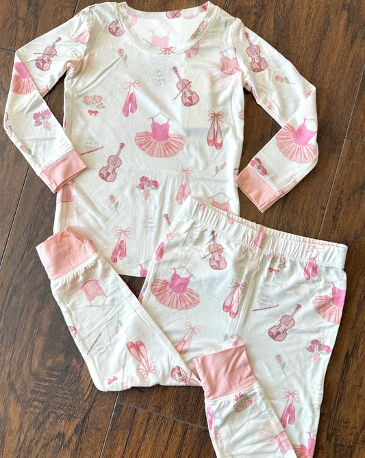 presale GLP2023 Ballet Shoes Skirt Flower Pink White Long Sleeve Long Pants Pajama Set   2024 9.16