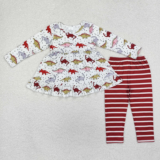 GLP2073 Dinosaur Beige Long Sleeve Striped Trousers Suit