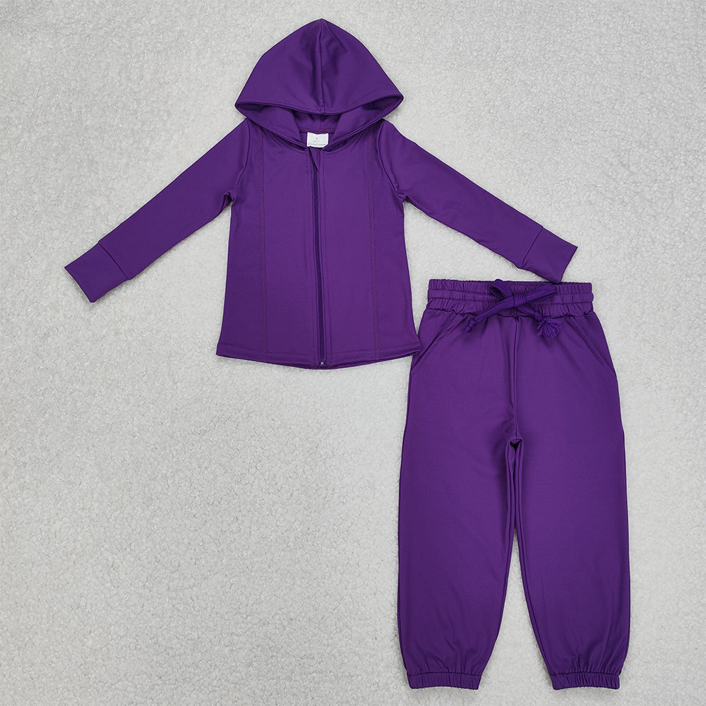 GLP2079 Purple Yoga Suit Zipper Hooded Long Sleeve Pants Set  D 3.14