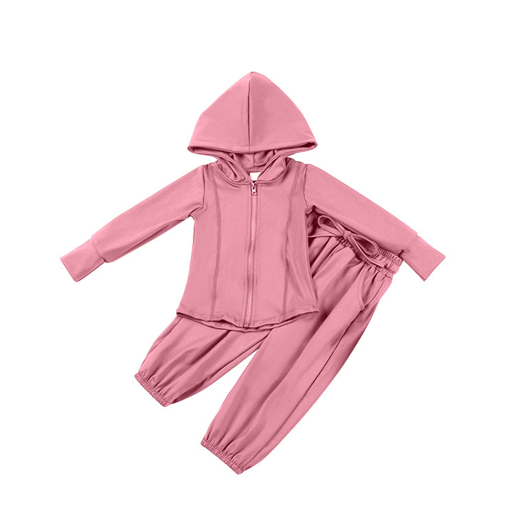 presale GLP2080 Pink Yoga Suit Zipper Hooded Long Sleeve Pants Set  2024 9.21