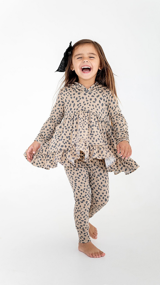 presale GLP2097  Brown spotted leopard print long sleeve trousers suit 2024 9.23