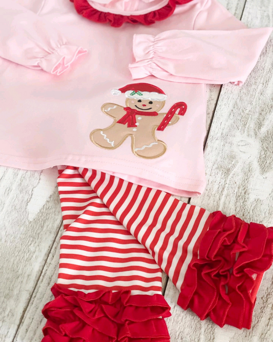 presale GLP2101 Gingerbread Man Red Lace Pink Long Sleeve Striped Pants Suit 2024 9.23