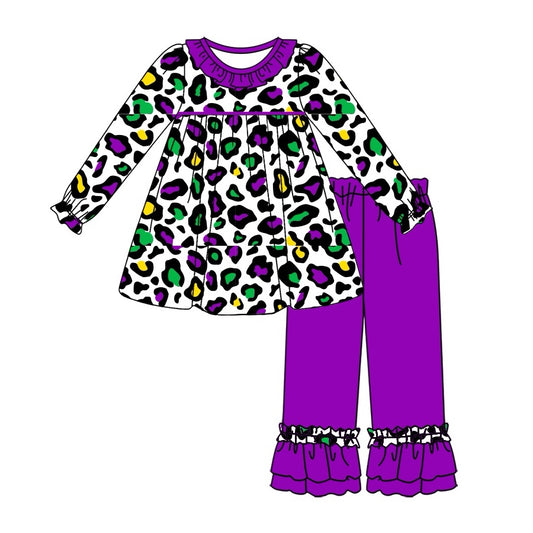 presale GLP2111 Carnival leopard print purple lace white long sleeve trousers suit 2024 9.25