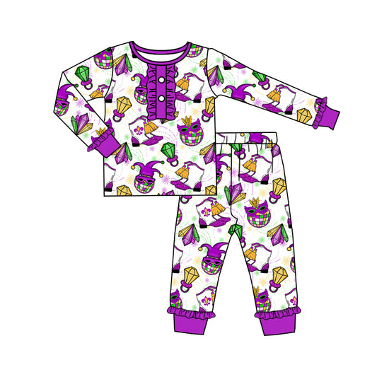 presale GLP2113 Carnival light ball mask boots purple lace white long sleeve long pants pajama set 2024 9.25