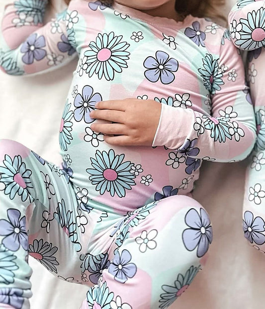 presale GLP2120 Floral pink green long-sleeved trousers pajama set 2024 9.27