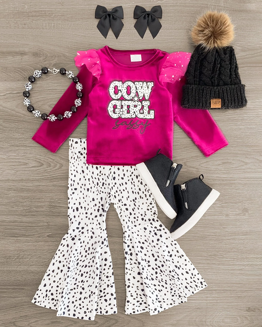 presale GLP2129 cowgirl sassy rose red long sleeve spotted white trousers suit  2024 9.28