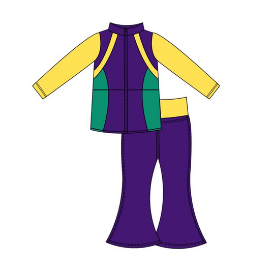 presale GLP2152 Carnival yellow green purple solid color yoga suit long sleeves and pants suit 2024 10.8