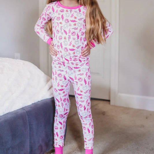 presale GLP2179 Lightning Heart Rose Red Long Sleeve Long Pants Pajamas Set  2024 10.10