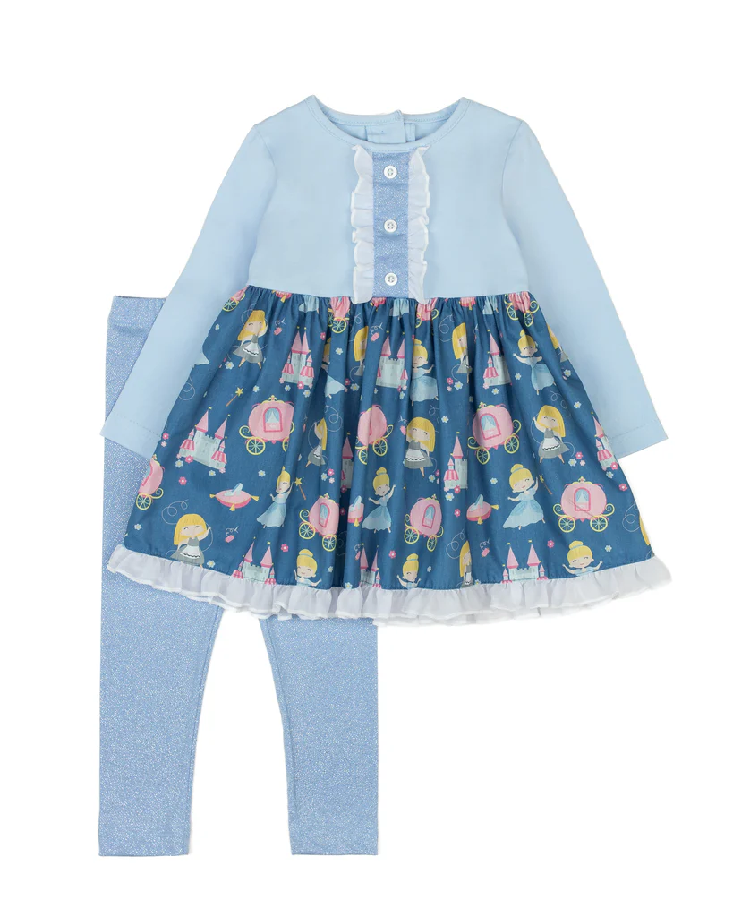 presale GLP2197 Cartoon Castle Lace Blue Long Sleeve Pants Suit   2024 10.14
