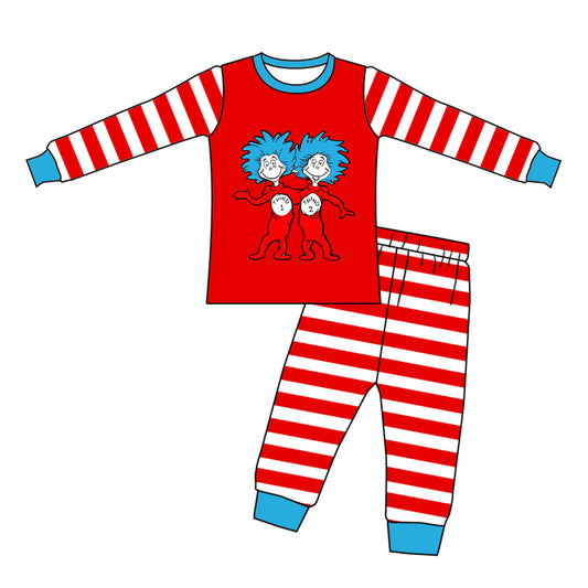 presale GLP2212 Red Striped Long Sleeve Long Pants Pajama Set 2024 10.22