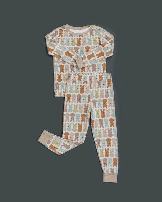 presale GLP2232  Easter Bunny Khaki Long Sleeve Long Pants Pajama Set 2024 10.31
