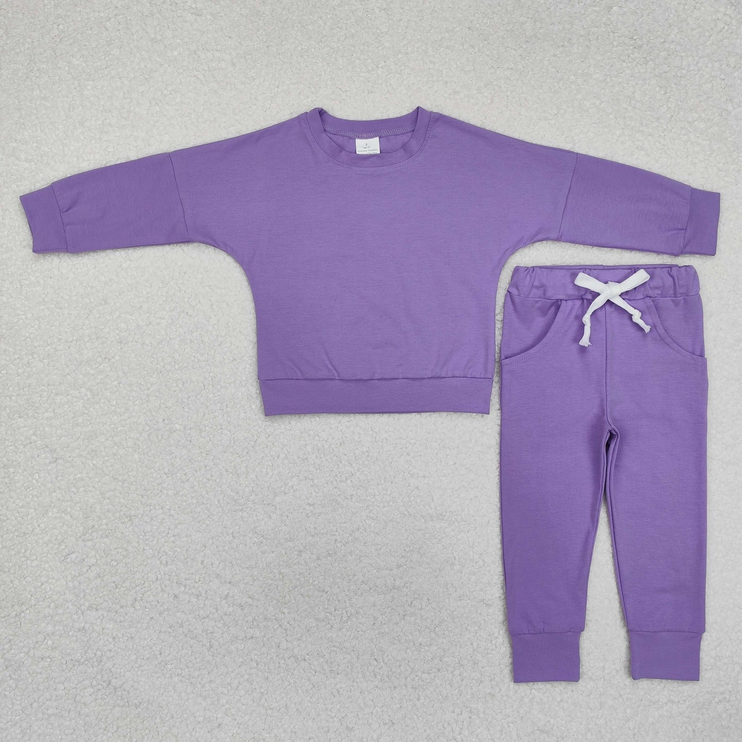 GLP2249  Solid purple long-sleeved trousers suit