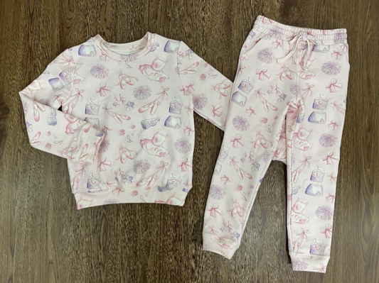 presale GLP2256  Ballet Shoes Bow Long Sleeve Pant Set  2024 .11.15