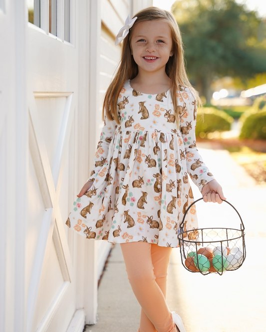 presale GLP2267 Easter Bunny Flowers White Long Sleeve Orange Pants Suit  2024 11.21