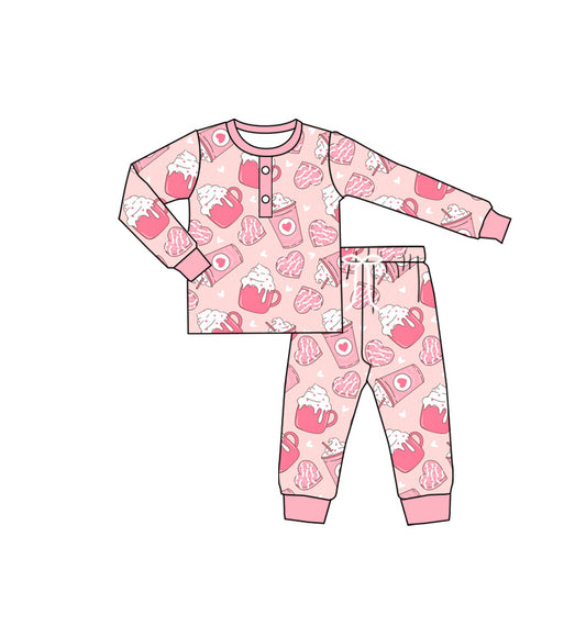 presale GLP2286 Valentine's Day Love Heart Cup Pink Long Sleeve Long Pants Pajama Set 2024 11.28