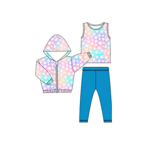 presale GLP2312 TODDLER GIRL CLOTHES COLORFUL GIRL WINTER HOODIE SET 2024 12.9