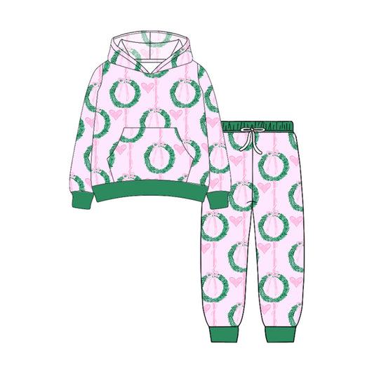 presale GLP2545 Baby Girls Long Sleeves Holly Hearts Pocket Hoodies Legging Pants Set D 7.1