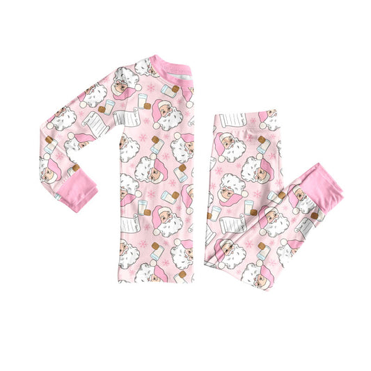 presale GLP2751 Baby Girls Santa Letter Milks Top Pant Christmas Pajamas Set D 830