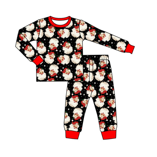 presale GLP2753 Baby Girls Santa Plaid Top Pant Christmas Pajamas Set D 902