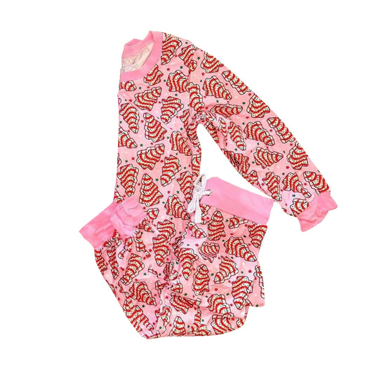 presale GLP2757 Baby Girls Pink Christmas Trees Stars Top Pant Pajamas Set D 902