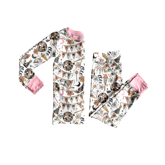 presale GLP2759 Baby Girls Happy New Year Top Pant Pajamas Set D 902