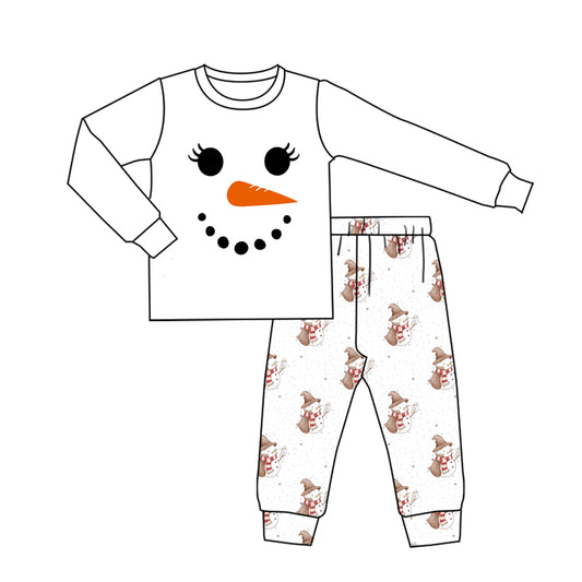 presale GLP2828 Adult Women Snowmen Shirt Top Pants Christmas Pajamas Sets  D 910