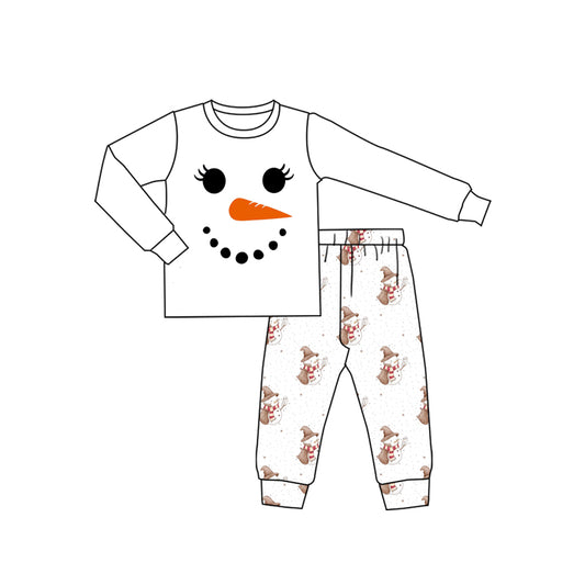 presale GLP2830 Baby Girls Snowmen Shirts Top Pants Christmas Pajamas Sets D 910