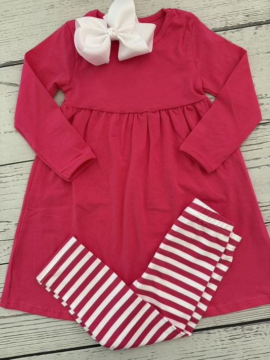 presale GLP2863 Baby Girls Watermelon Long Sleeve Tunic Stripe Leggings Clothes Sets D 913