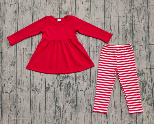 presale GLP2864 Baby Girls Watermelon Long Sleeve Tunic Stripe Leggings Clothes Sets  D 1105