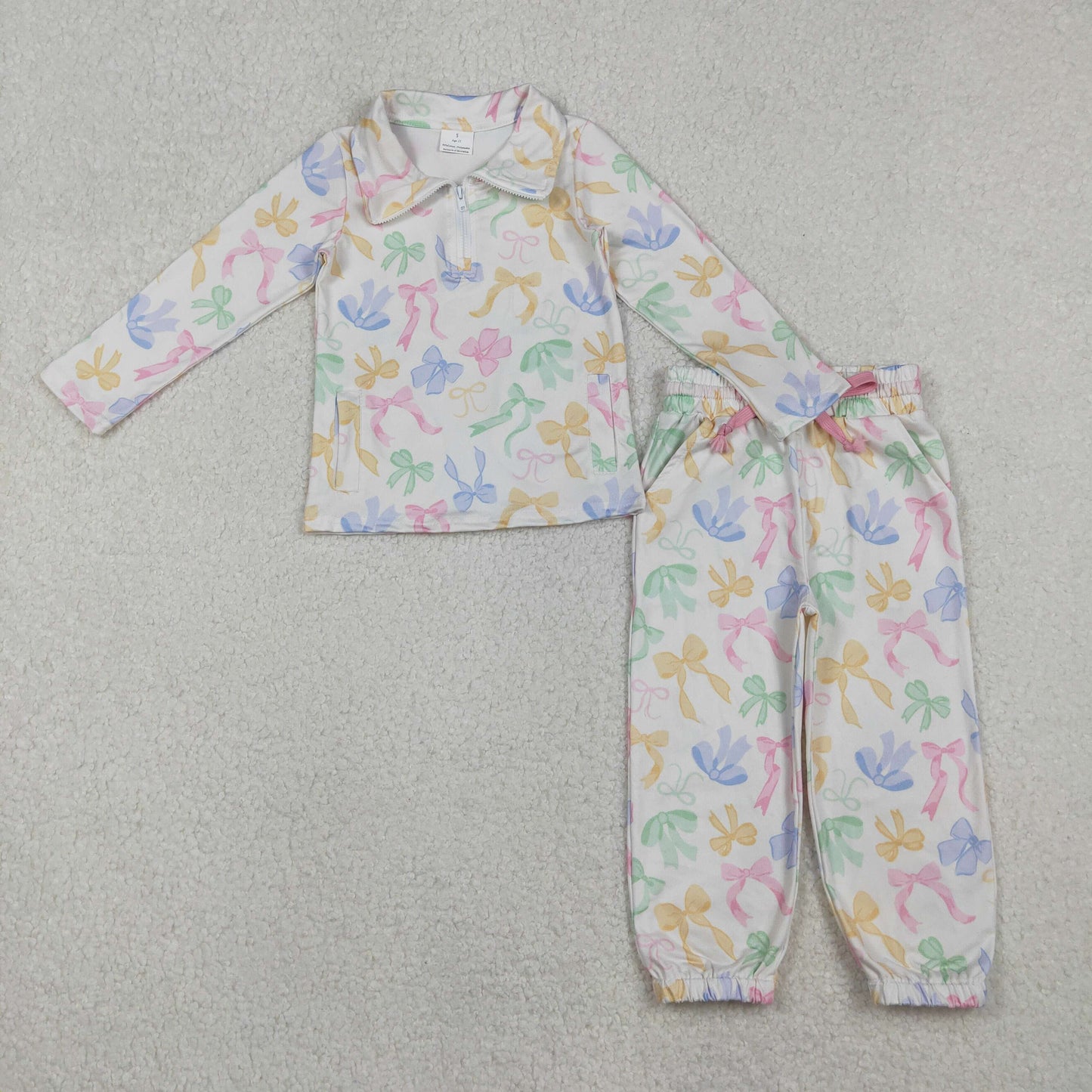 Sibling Baby Girls Colorful Bows Yoga Active Skort Knee Length Dress Sets D 1028