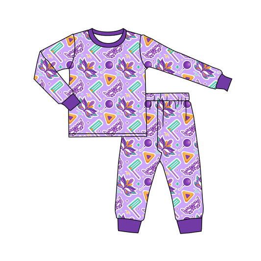 presale GLP3115 Baby Girls Balloons Masks Top Pants Mardigras Pajamas Sets D 1124