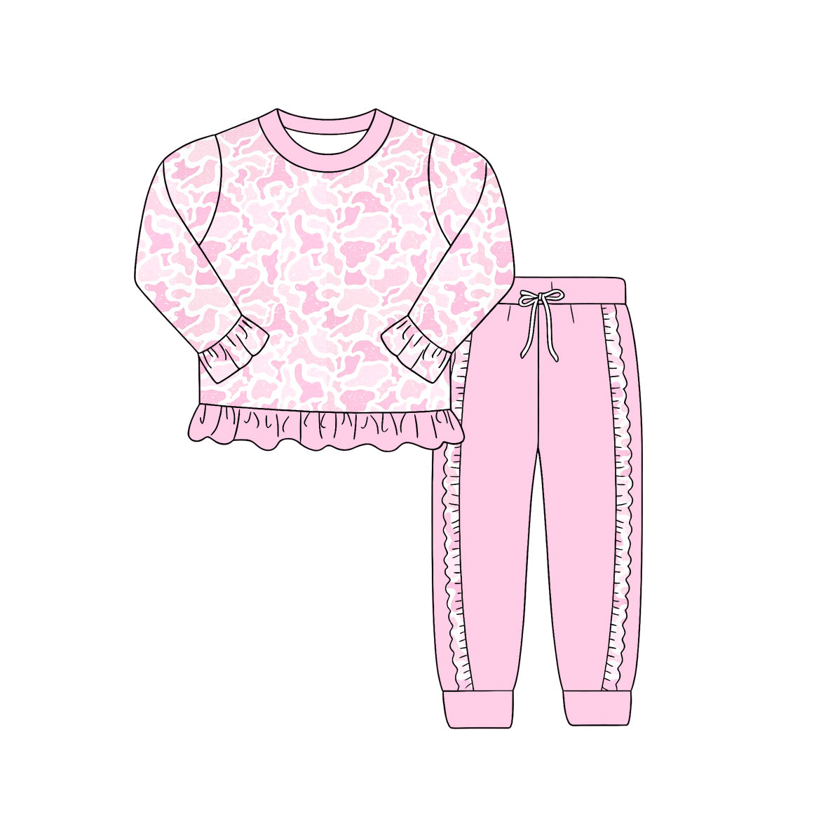 Pre order girl pink leopard jogger outfit