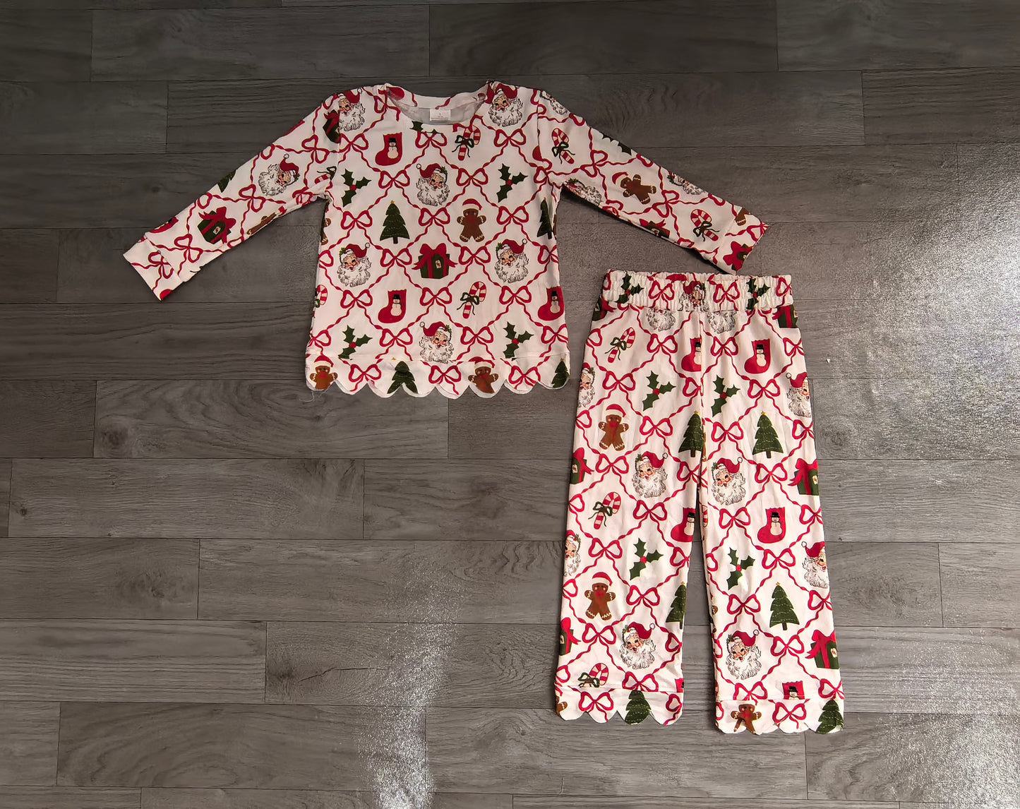 Pre order merry christmas scallop pants set