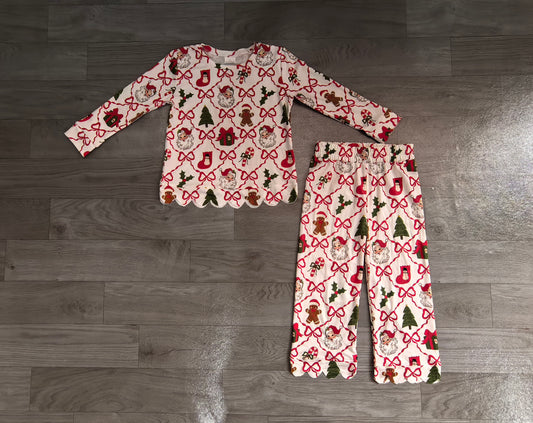 Pre order merry christmas scallop pants set