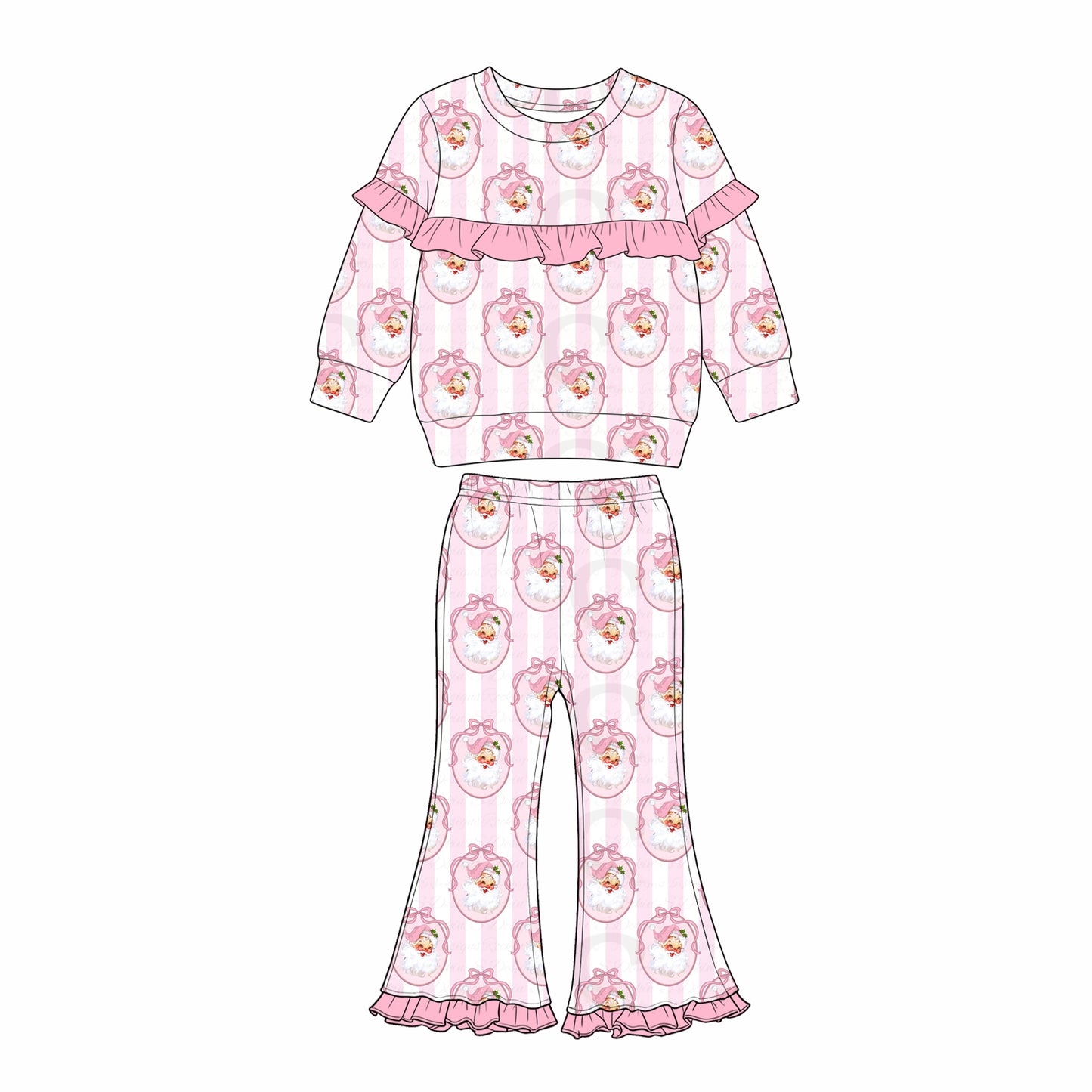 Pre order girl pink santa pants outfit