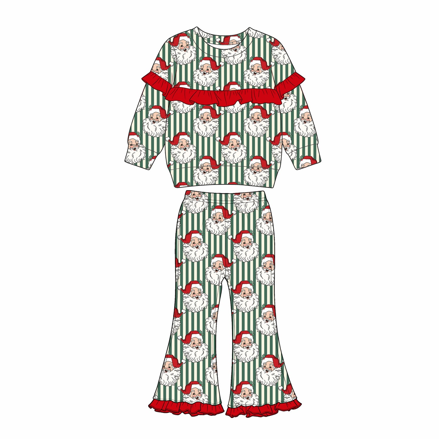 Pre order girl red santa pants outfit