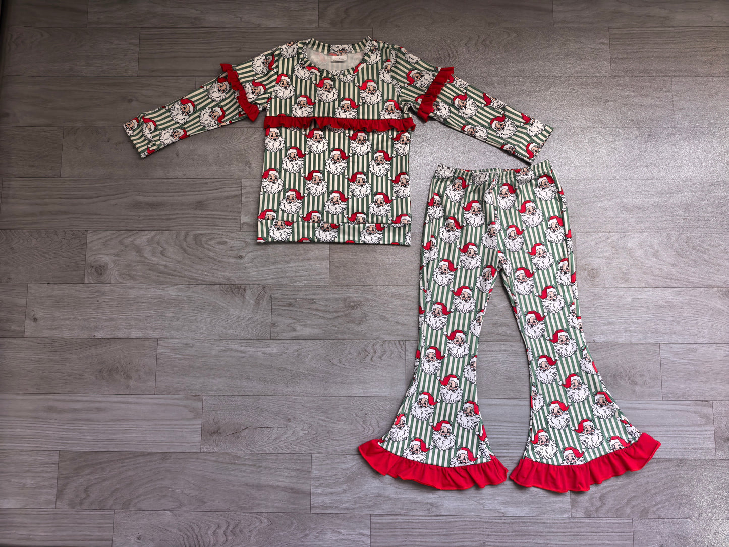 Pre order girl red santa pants outfit