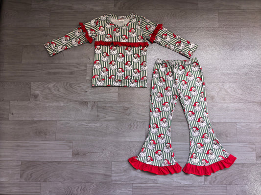 Pre order girl red santa pants outfit