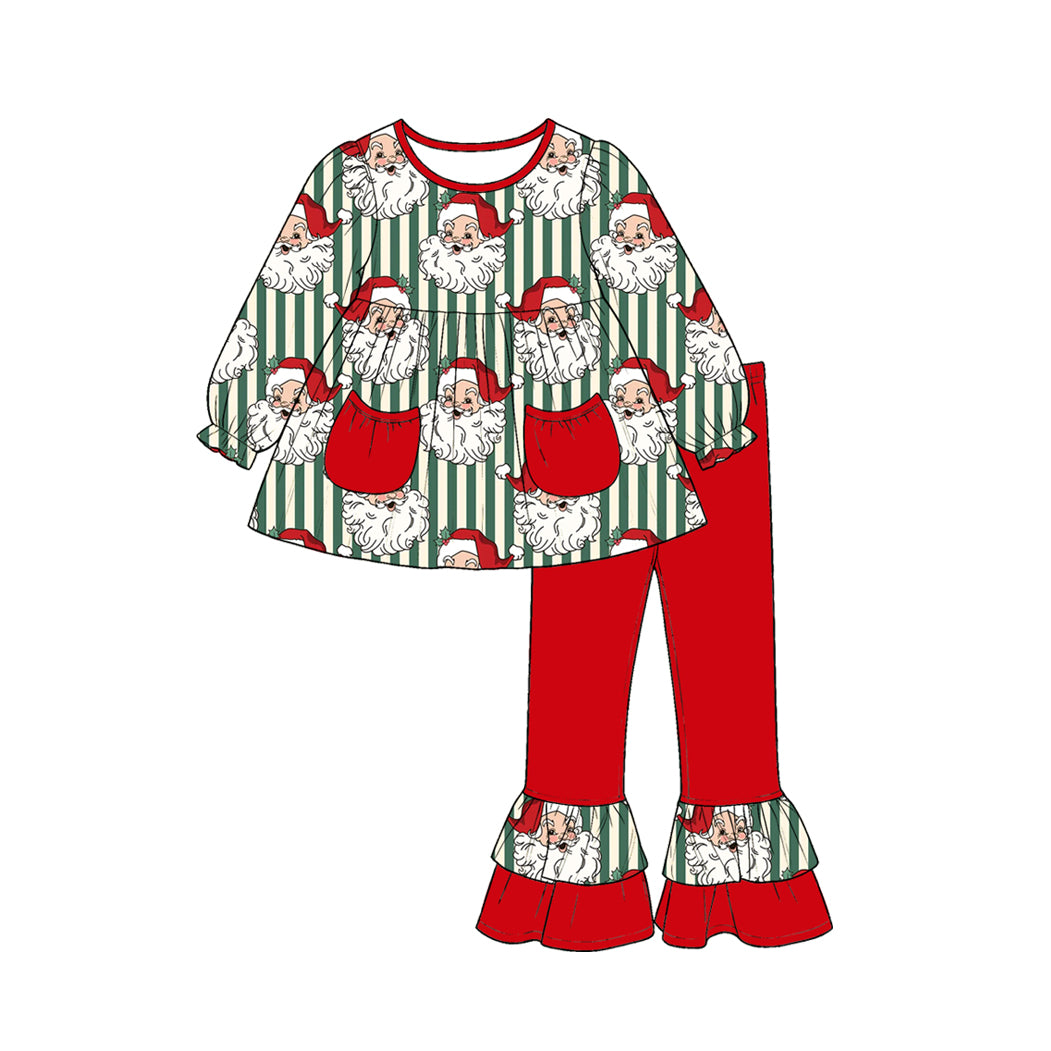 Pre order baby girl ruffle santa outfit