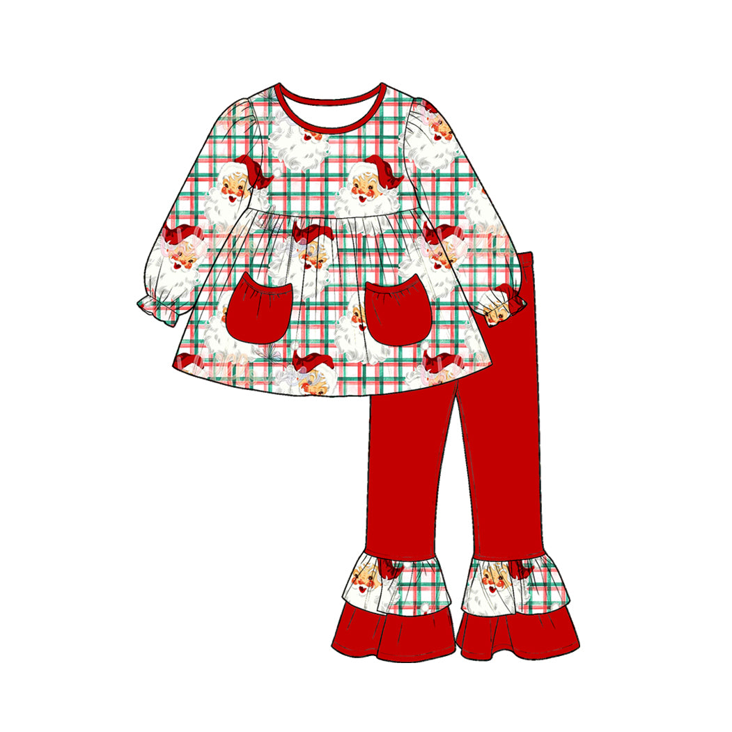 Pre order baby girl ruffle santa outfit