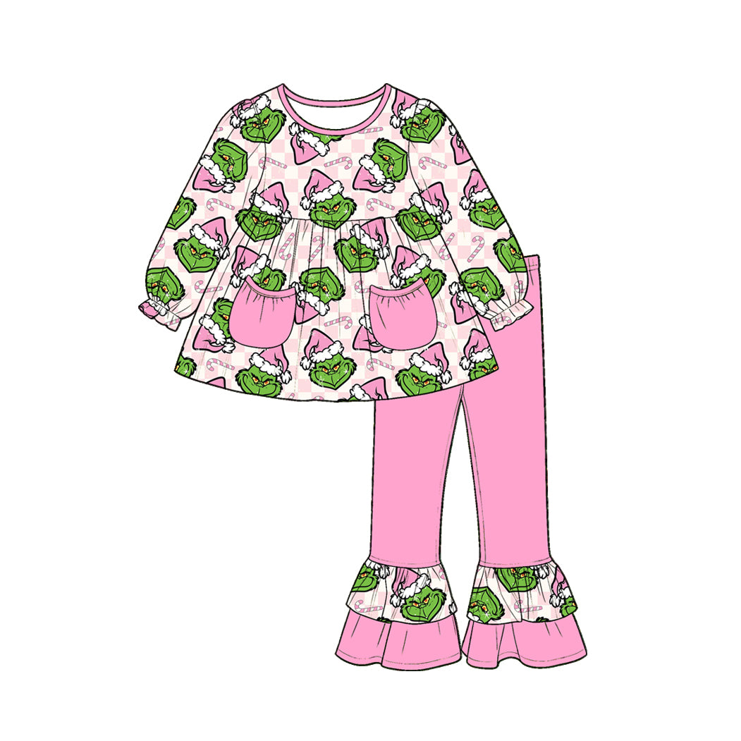 Pre order Christmas baby girl Character green face outfit