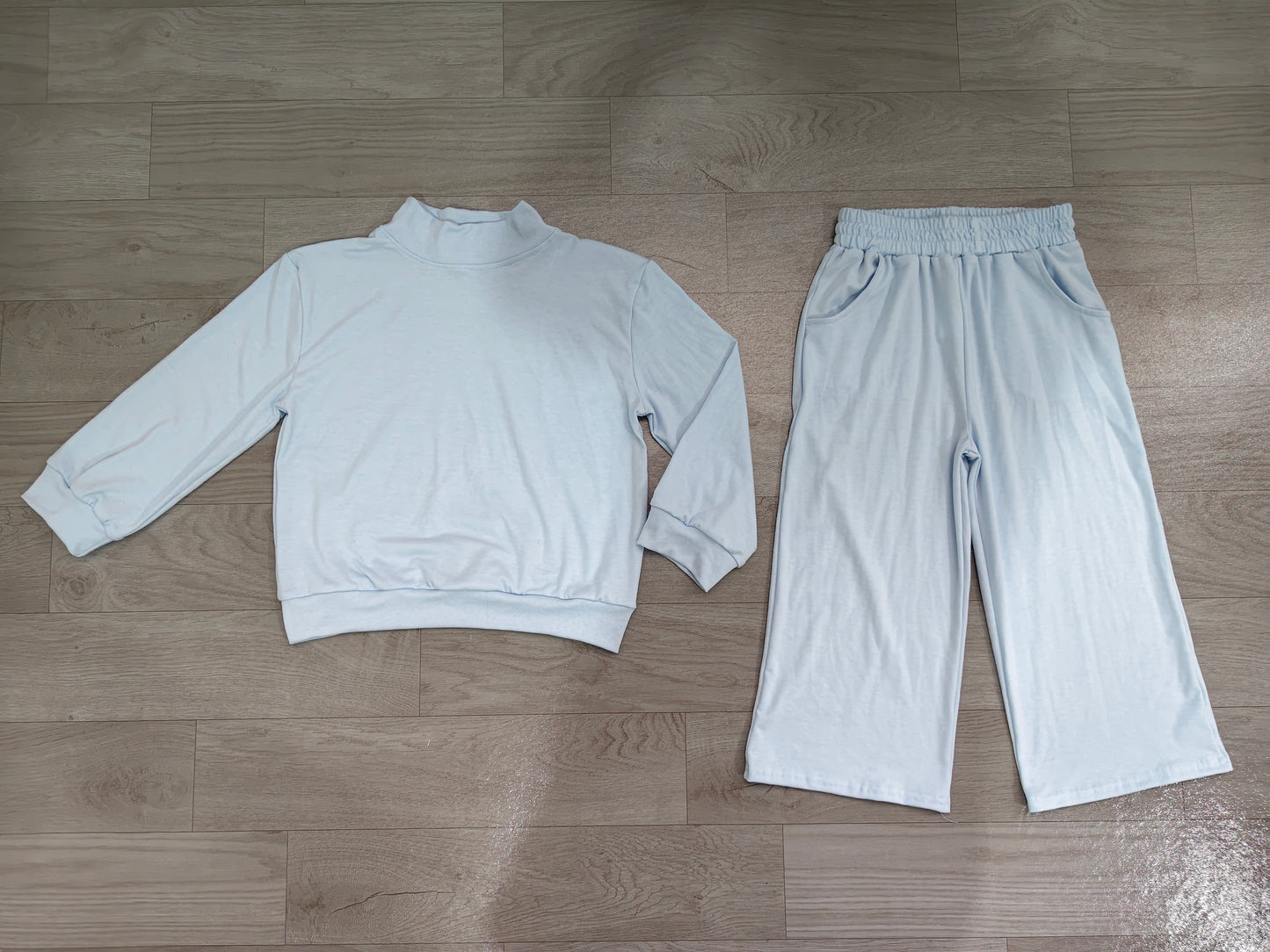Pre order blue cotton long sleeve pants outfits
