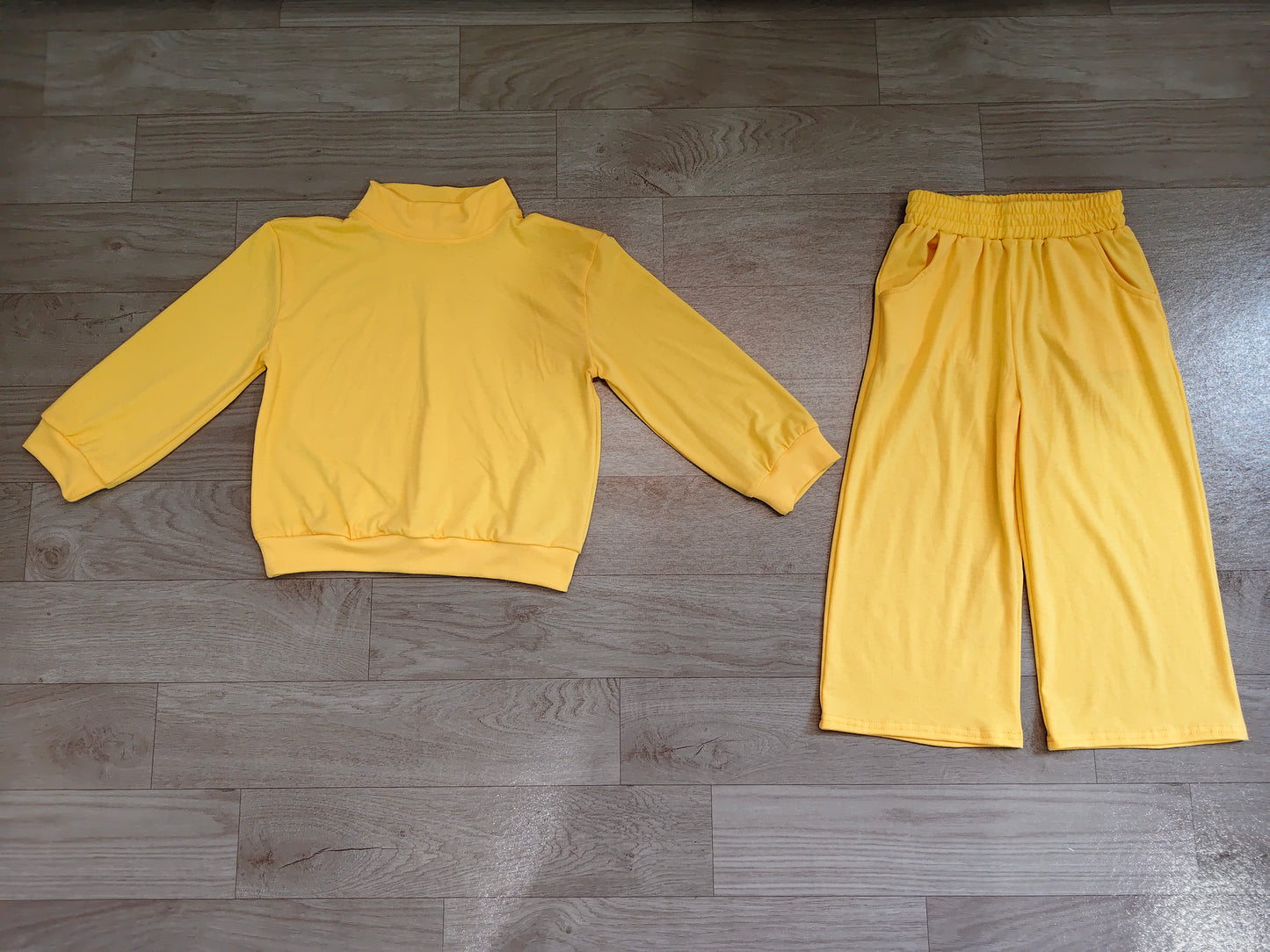 Pre order yellow cotton long sleeve pants outfits