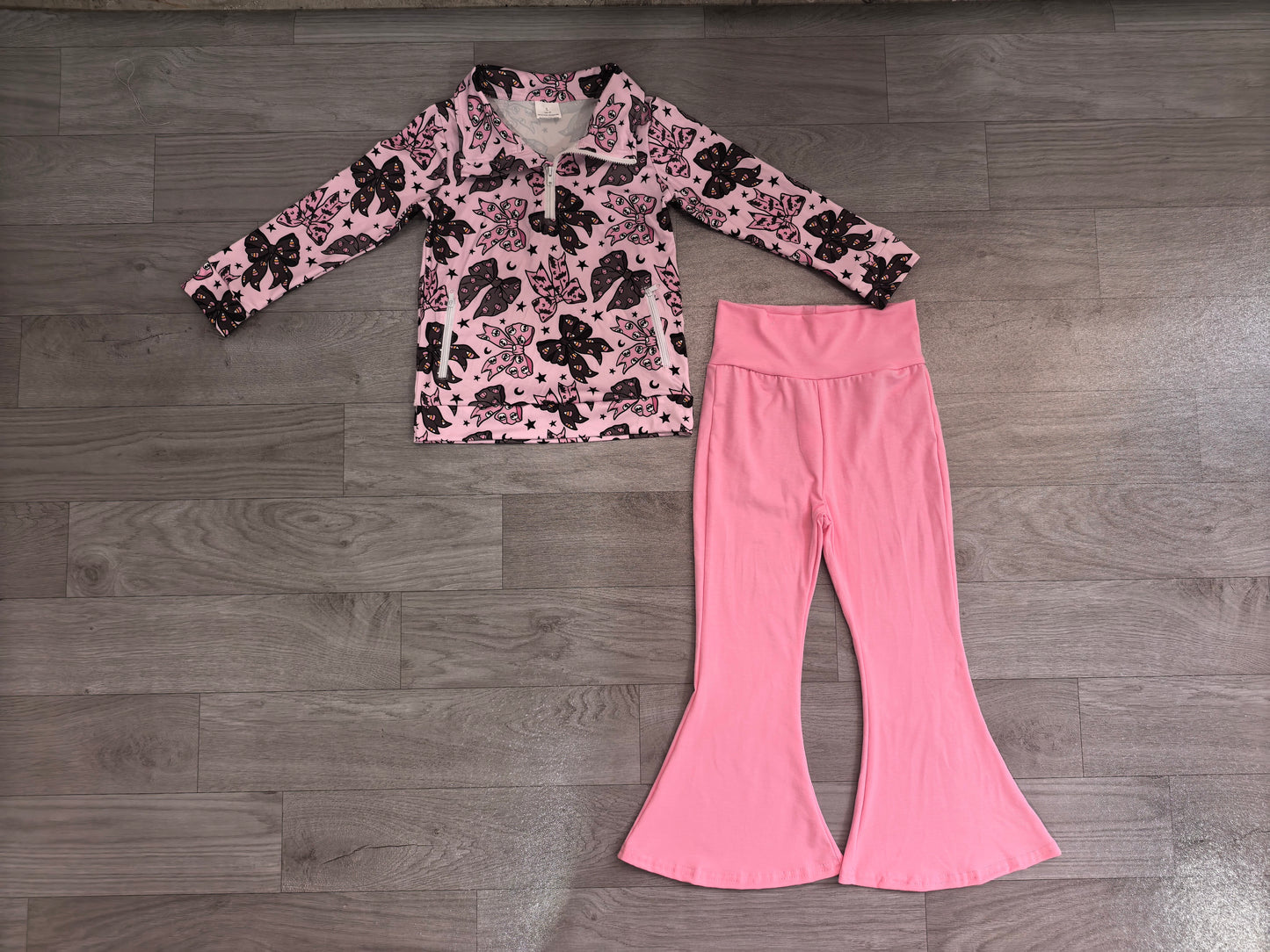 Pre order pink halloween coquette zip pullover belle set