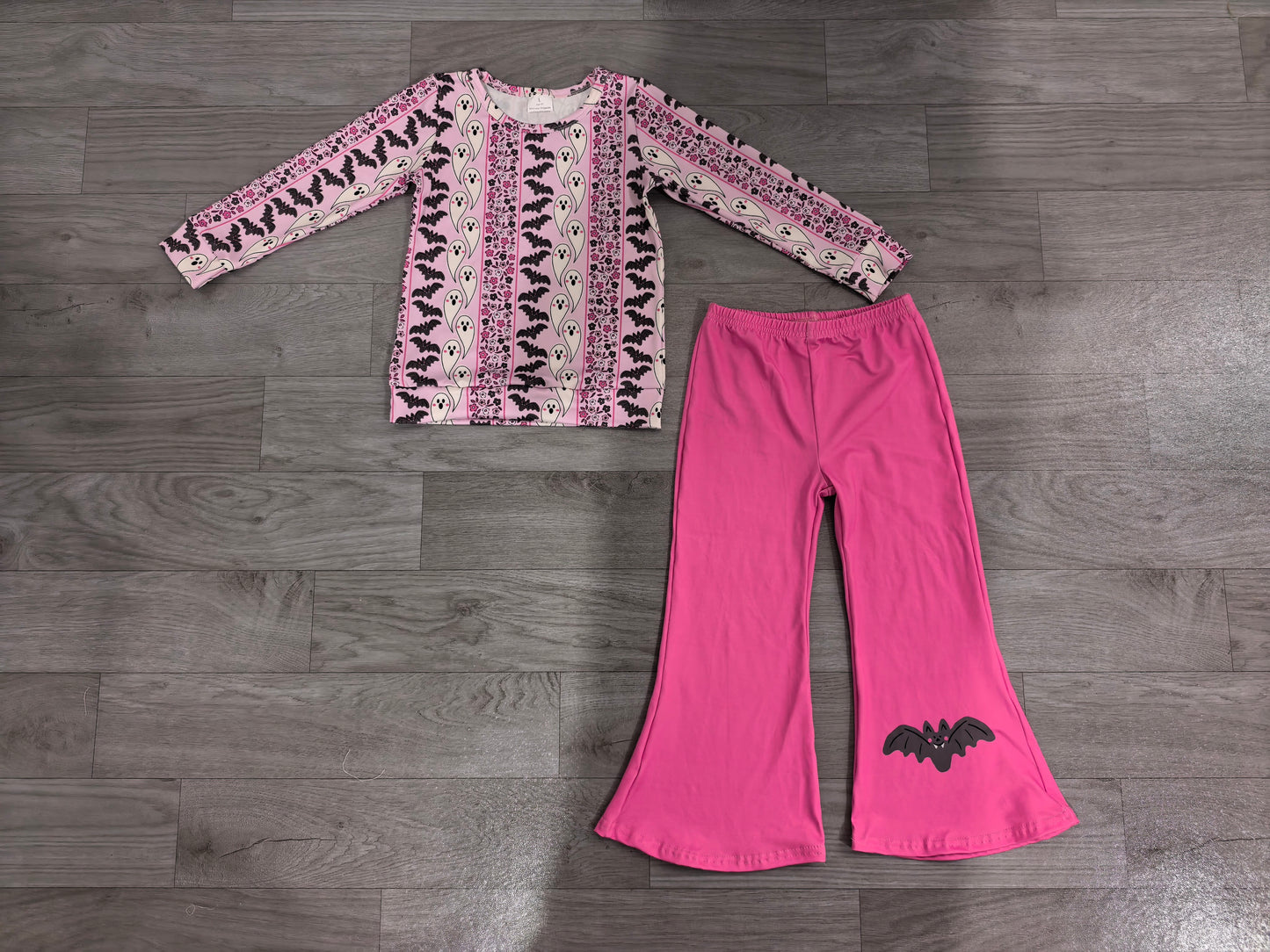 Pre order pink boo bat bell set Halloween girl outfit
